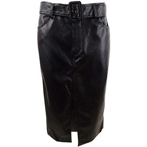 Bar III Becca Tilley Women Smal Faux Leather Skirt